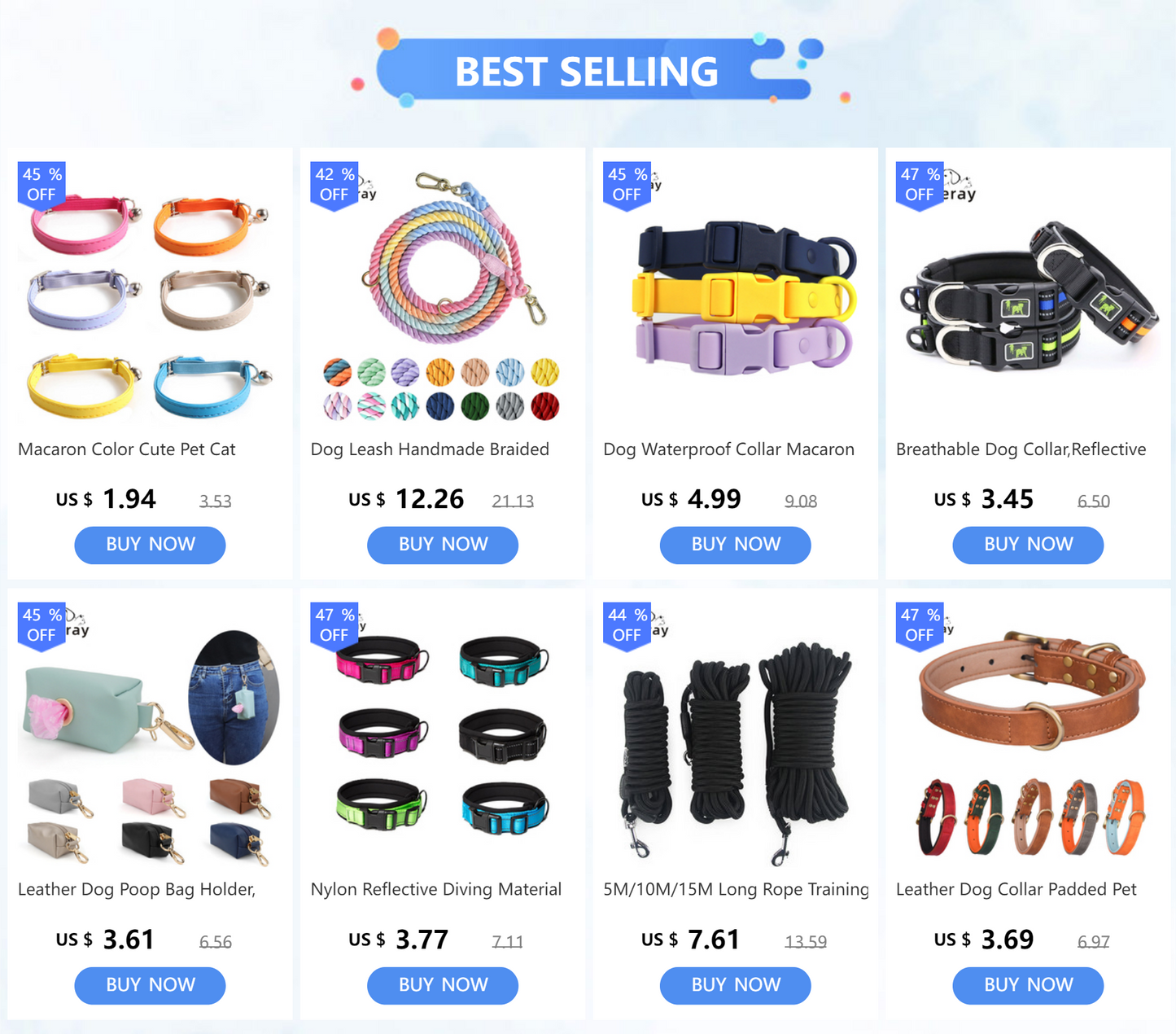Collares de perro ajustables para perros pequeños, medianos y grandes, cinta de nailon delgada y hebilla de plástico de liberación rápida, accesorios para mascotas