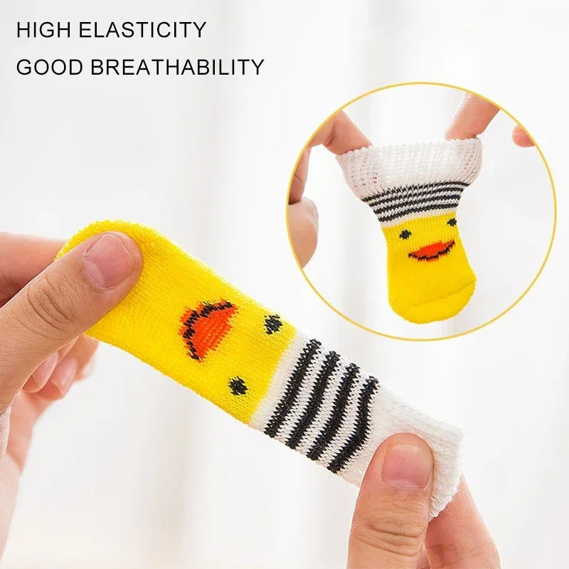 4pcs/set Dog Socks Cute Pattern Foot Covers Warm Anti Slip Shoes Puppy Paw Protector Christmas Gift Pet Accessories