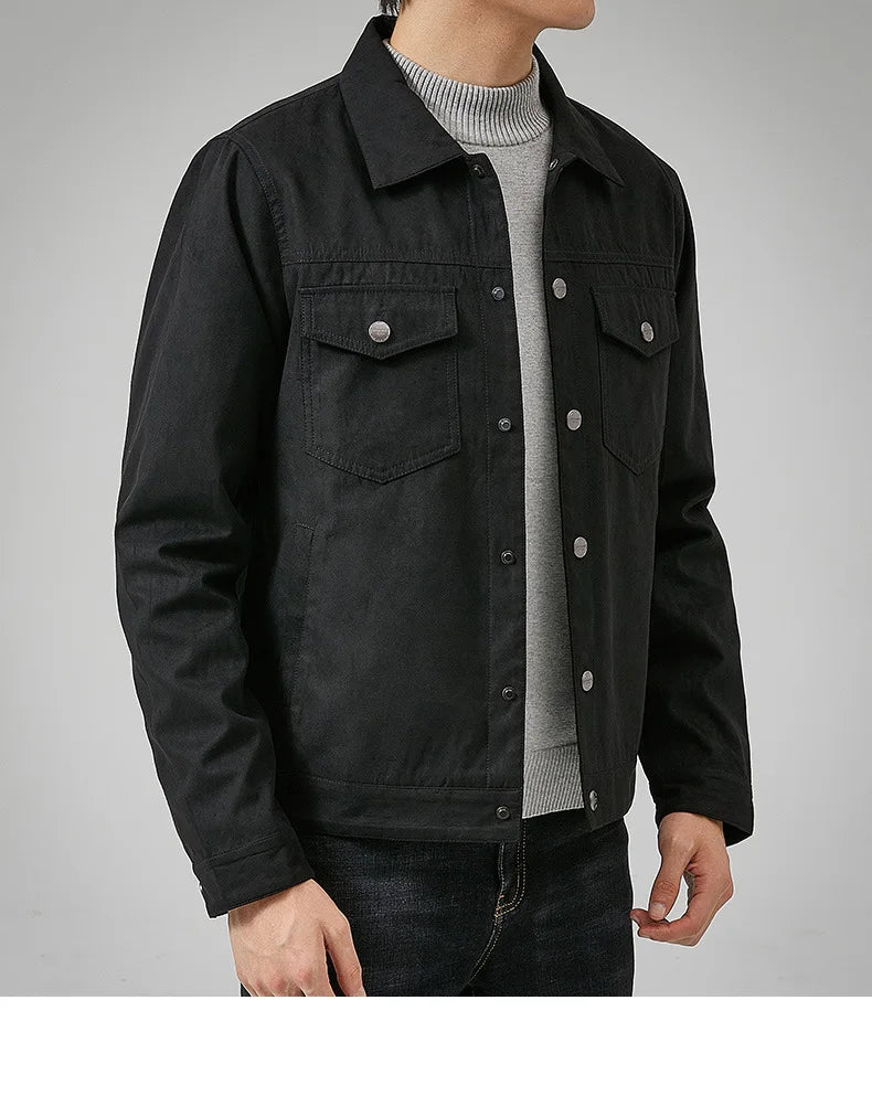 British Style Jacket Spring and Autumn Men's Casual Jacket Suede Trendy Button Up Jacket Casual Personality Men's New Clothing