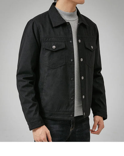British Style Jacket Spring and Autumn Men's Casual Jacket Suede Trendy Button Up Jacket Casual Personality Men's New Clothing