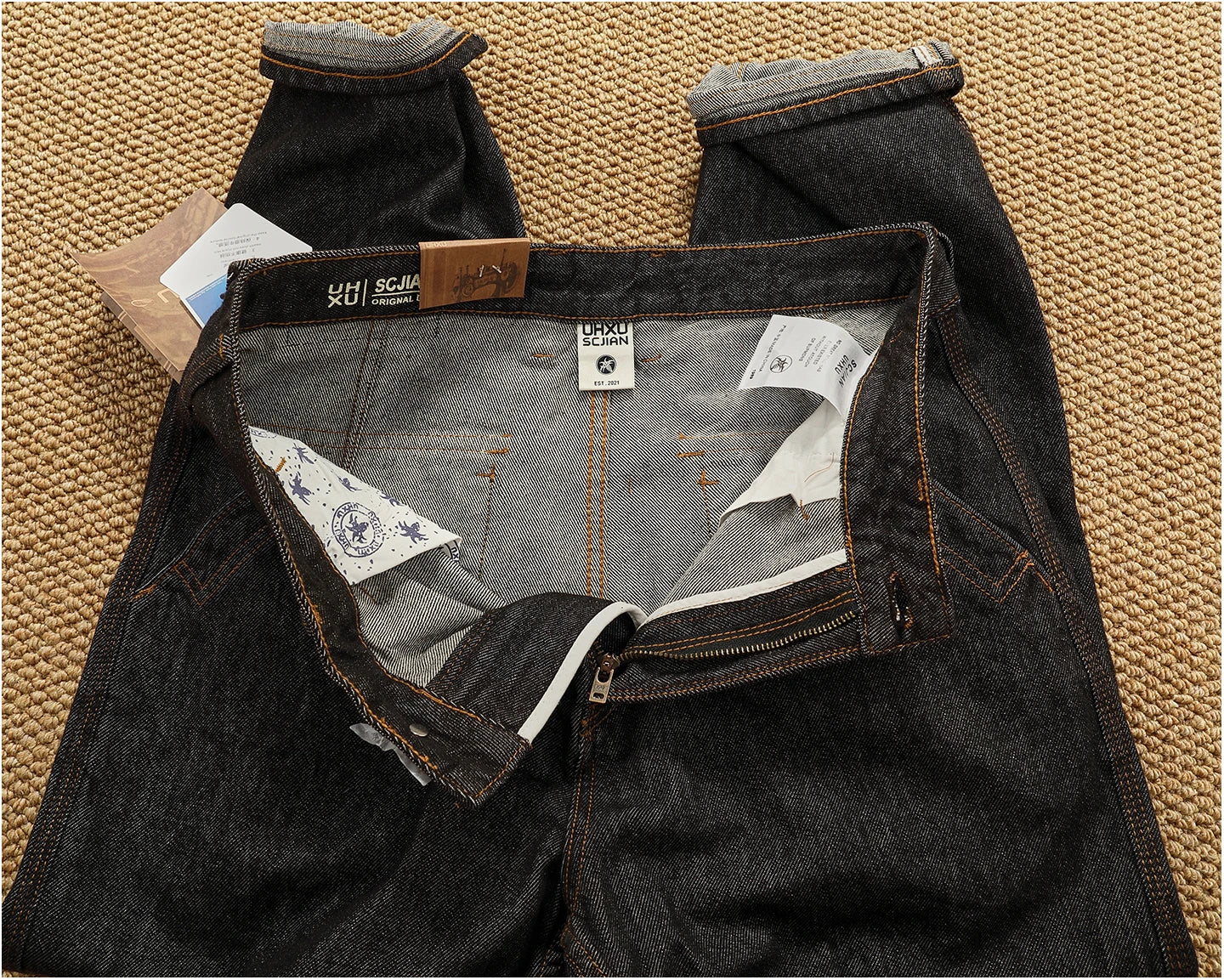 2025 Autumn New American Retro Heavyweight 3D cutting High-end Comfort Denim Men's Fashion Washed Straight Casual Tapered Jeans