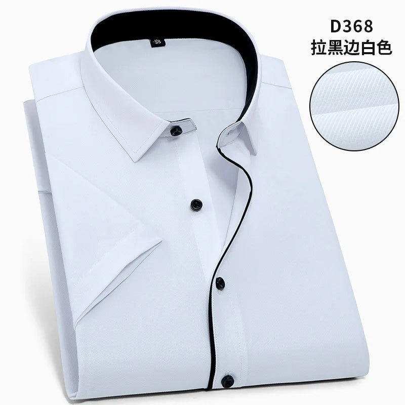 Men's new short-sleeved shirt 7XL8XL business casual non-ironing high quality plus-size spring and summer fashion cargo clothes