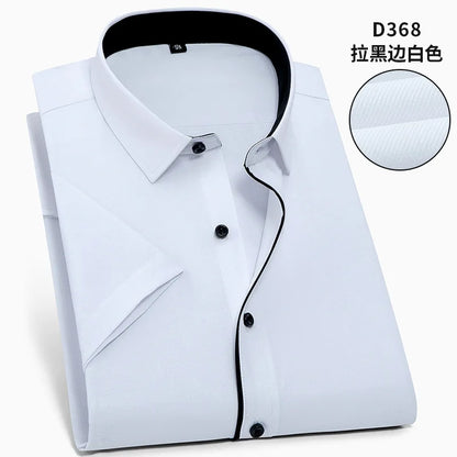 Men's new short-sleeved shirt 7XL8XL business casual non-ironing high quality plus-size spring and summer fashion cargo clothes