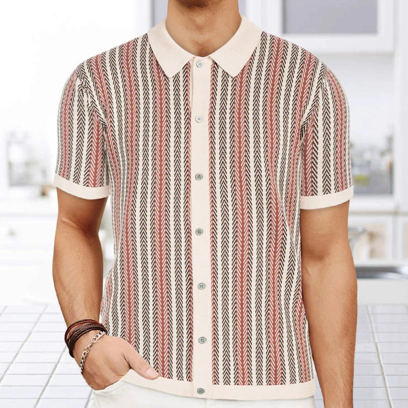 European Style Jacquard Polo Shirts Man Knitwear Business Casual Summer Coolness Quality Viscose Elastic Silky Camisas De Hombre
