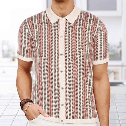 European Style Jacquard Polo Shirts Man Knitwear Business Casual Summer Coolness Quality Viscose Elastic Silky Camisas De Hombre