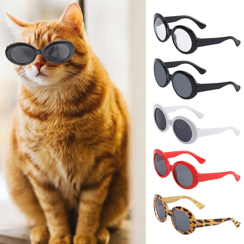 Gafas de gato, gafas de sol redondas de moda, producto para mascotas pequeñas, gafas de sol para gatos y perros pequeños para fotografía, accesorios para mascotas