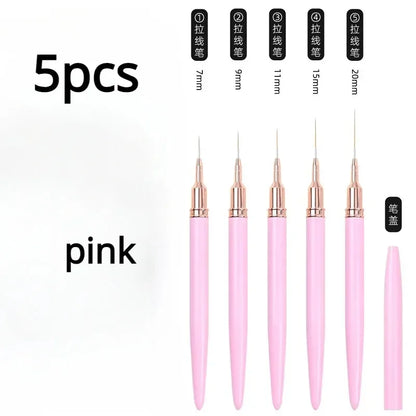 Nails Art Liner Brushes Elongated Lines Striping Drawing Painting  6/9/12/15/18mm Design Pen Professional Manicure Tool New