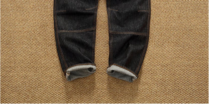 2025 Autumn New American Retro Heavyweight 3D cutting High-end Comfort Denim Men's Fashion Washed Straight Casual Tapered Jeans