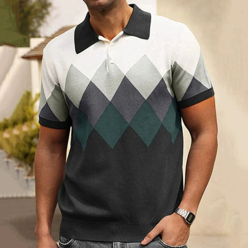 European Style Jacquard Polo Shirts Man Knitwear Business Casual Summer Coolness Quality Viscose Elastic Silky Camisas De Hombre
