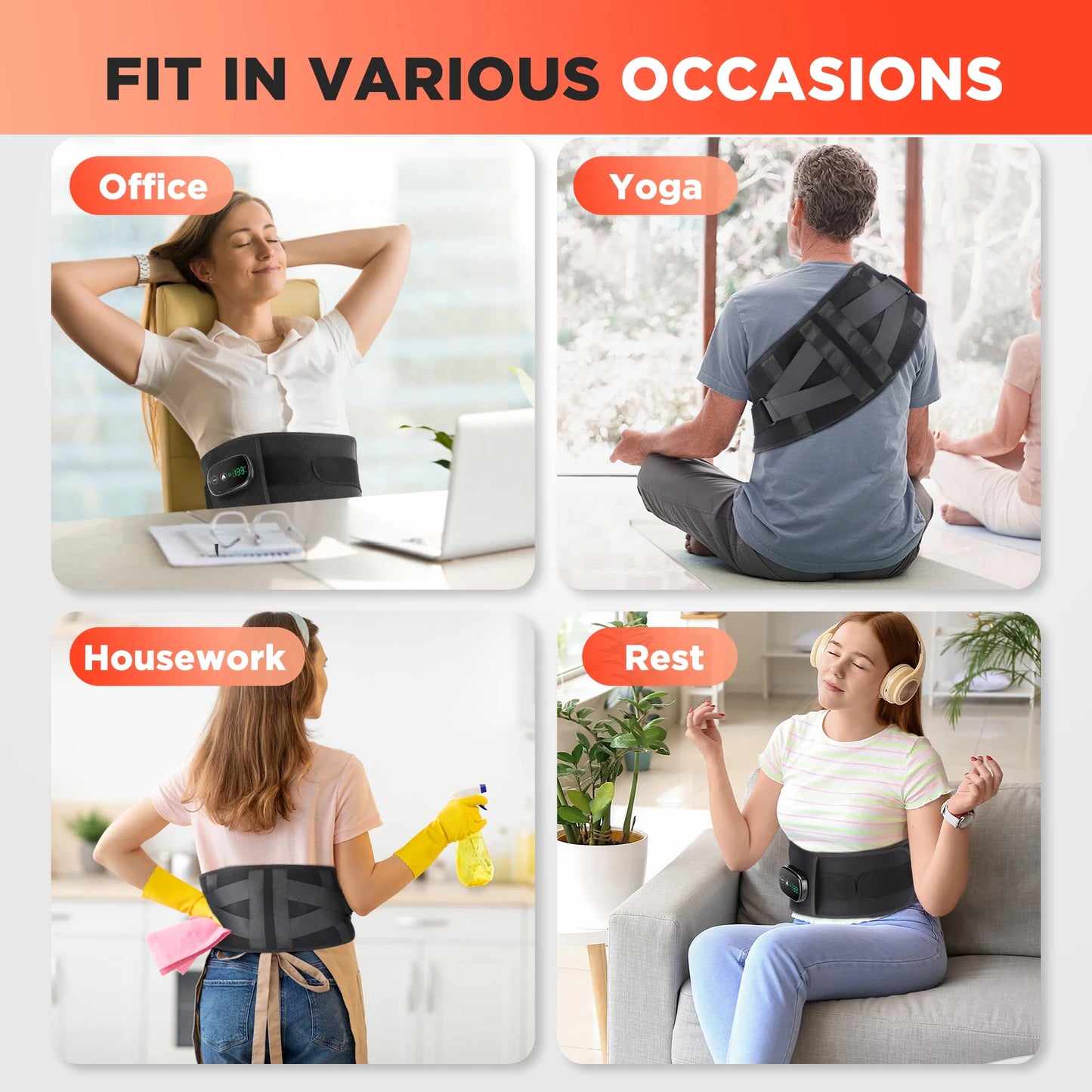 Adjustable warming waist wrap/ Red light comfort belt