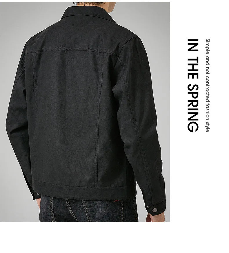 British Style Jacket Spring and Autumn Men's Casual Jacket Suede Trendy Button Up Jacket Casual Personality Men's New Clothing