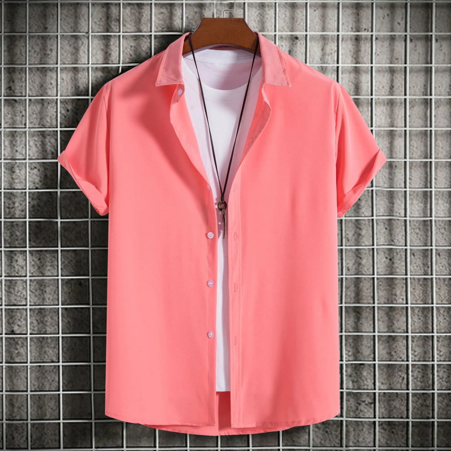 Nuevas camisas de manga corta para hombre, moda, lisas, informales, cárdigan con solapa, tops para hombre, blusa cómoda de un solo botón, camisas de playa de verano