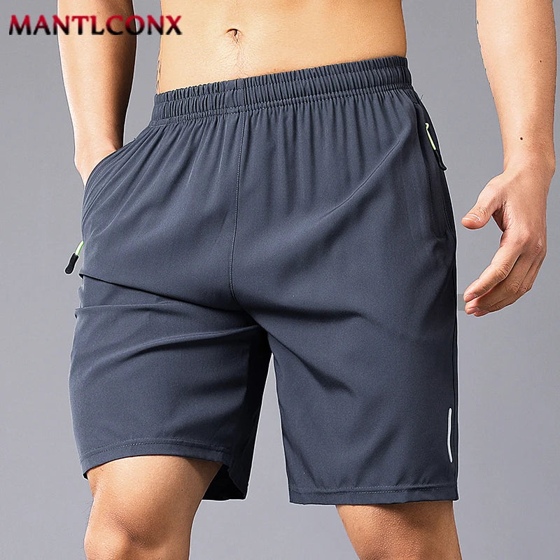 New Summer Casual Shorts Men Boardshorts Breathable Beach Shorts Elastic Jogging Running Sports Men's Short Pants Zipper Pockets