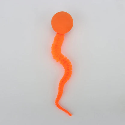 Plush Long Tail Ball Cat Toy Training Cat Interactive Ball Wood Ring Pet Toy