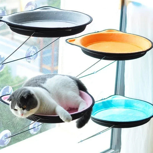New Cat Window Hammock Climbing Frame Pet Kitty Hanging Sleeping Cats Bed Sunny Window Seat Nest Bearing 15kg Cat Accessories