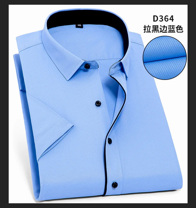Men's new short-sleeved shirt 7XL8XL business casual non-ironing high quality plus-size spring and summer fashion cargo clothes