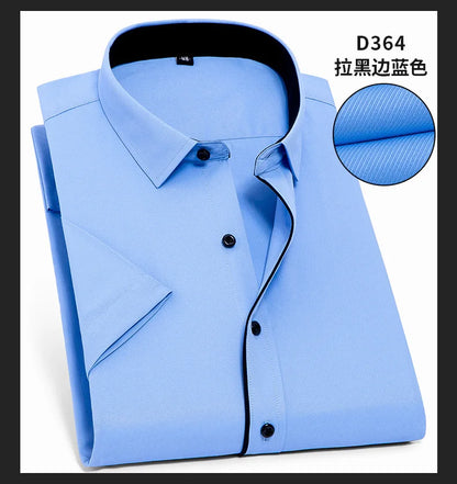 Men's new short-sleeved shirt 7XL8XL business casual non-ironing high quality plus-size spring and summer fashion cargo clothes