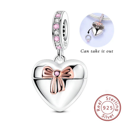 New 925 Sterling Silver Charms Bead Penguin Owl Bow Heart Charm Fit Original Pendant Bracelet Jewelry Making For Women Gift
