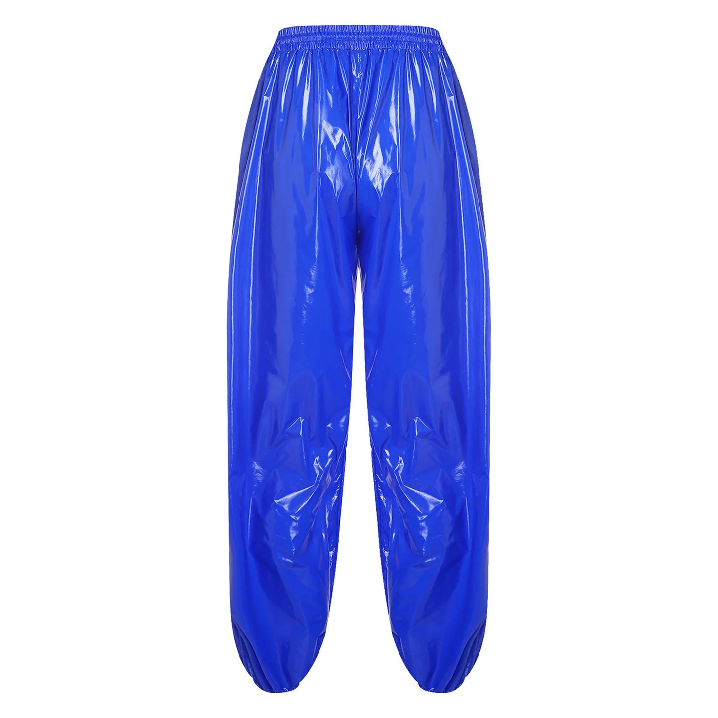 Pantalones Holgados Brillantes para Hombre Y2K con Cordón en la Cintura, Elástico en la Cintura, Bolsillos Laterales, Pantalones de Chándal Holgados y Brillantes, Disfraces de Hip Hop