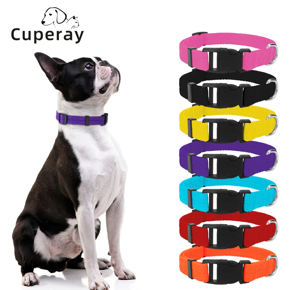 Collares de perro ajustables para perros pequeños, medianos y grandes, cinta de nailon delgada y hebilla de plástico de liberación rápida, accesorios para mascotas