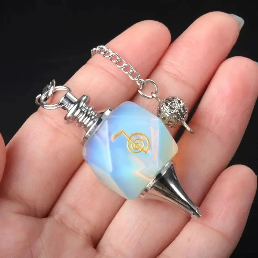 New Semi-precious Stone Chakra Pendulum Lapis Amethyst Semi-precious Stone Pendulum Cho Ku Rei Symbols Energy Pendulum