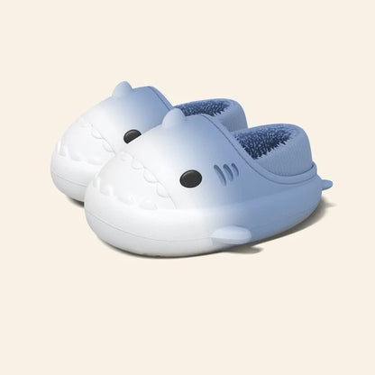 Winter Cute Children EVA Shark Slippers Girls Soft Indoor Home Cotton Sandals Boys Non-Slip Thick Slides Kids Waterproof Shoes