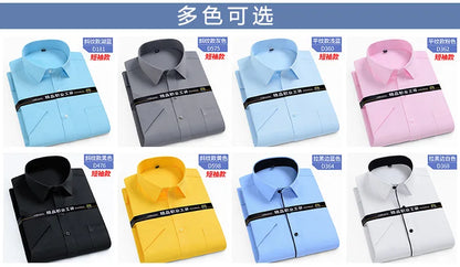Men's new short-sleeved shirt 7XL8XL business casual non-ironing high quality plus-size spring and summer fashion cargo clothes
