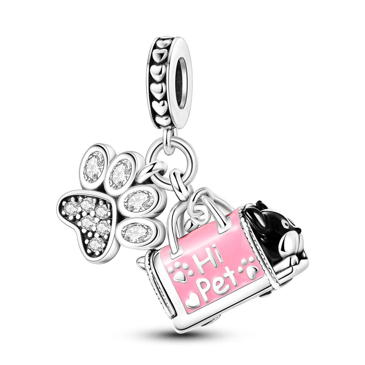 New Arrivals Silver Plated Cute Pet Moon Luminous Firefly Charms Fit Original Bangle Beads Pendent Dangle Bracelet DIY Jewelry