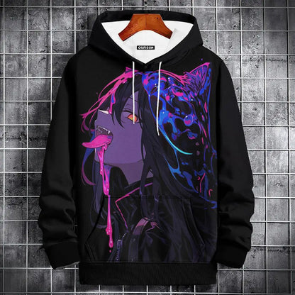 Anime Hoodie Mens Fashion Sweatshirt Graphical Print Hip Hop Hoodies Streetwear Spring Autumn Hoody Oversized hoodies for men