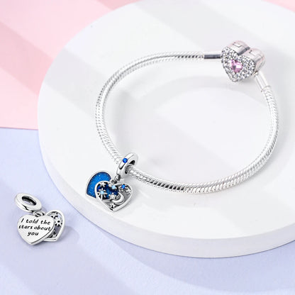 New Arrivals Silver Plated Cute Pet Moon Luminous Firefly Charms Fit Original Bangle Beads Pendent Dangle Bracelet DIY Jewelry