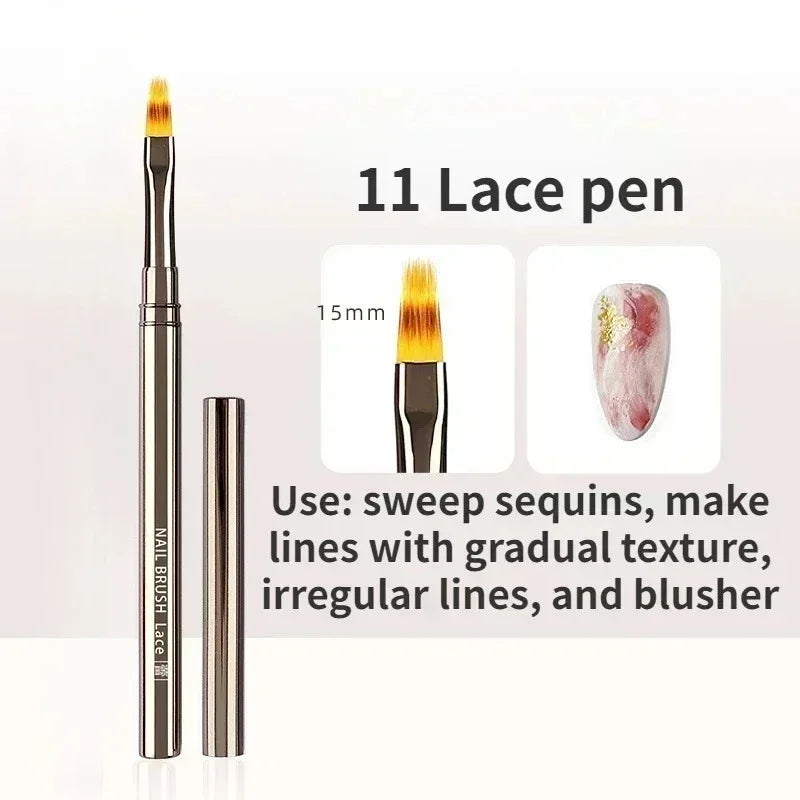 Nails Art Liner Brushes Elongated Lines Striping Drawing Painting  6/9/12/15/18mm Design Pen Professional Manicure Tool New