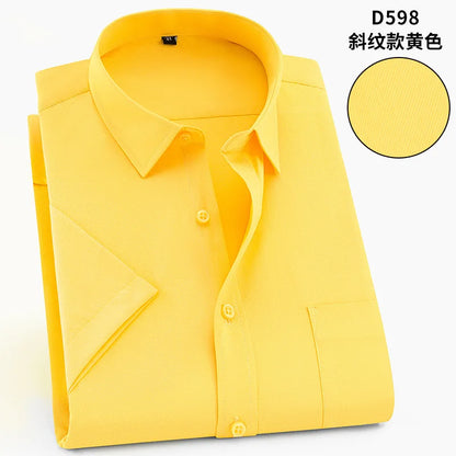 Men's new short-sleeved shirt 7XL8XL business casual non-ironing high quality plus-size spring and summer fashion cargo clothes