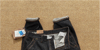 2025 Autumn New American Retro Heavyweight 3D cutting High-end Comfort Denim Men's Fashion Washed Straight Casual Tapered Jeans