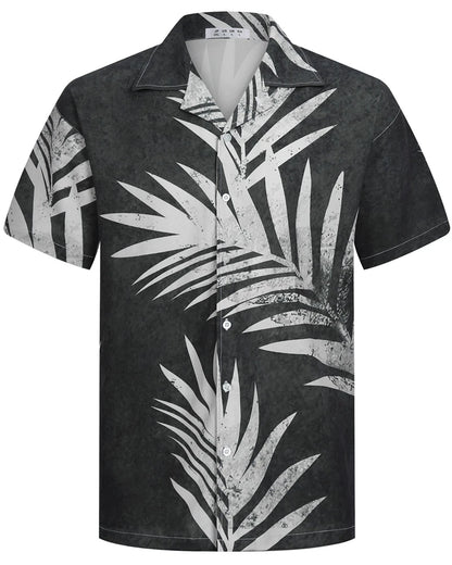 Summer Fashion Mens Hawaiian Shirts Short Sleeve Button Coconut Tree Printed Casual Beach Aloha Shirt Plus Size 6XL Hombre Ropa