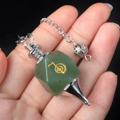 New Semi-precious Stone Chakra Pendulum Lapis Amethyst Semi-precious Stone Pendulum Cho Ku Rei Symbols Energy Pendulum