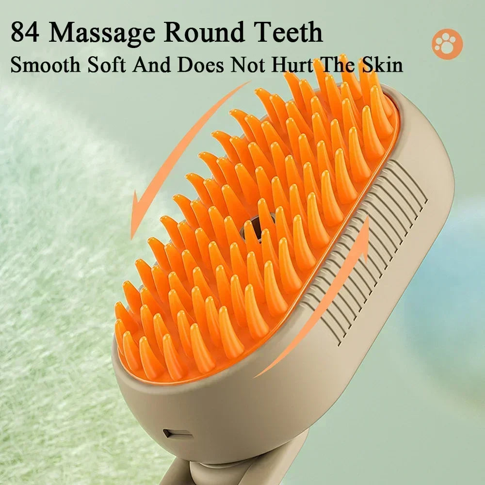 Rotate Steam Brush for Cat Dog Comb Electric Spray Removes Hair Cat Brush Soft Silicone Massage Grooming Comb Pet Accessories
