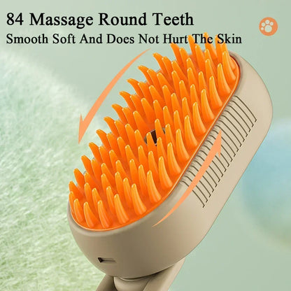 Rotate Steam Brush for Cat Dog Comb Electric Spray Removes Hair Cat Brush Soft Silicone Massage Grooming Comb Pet Accessories