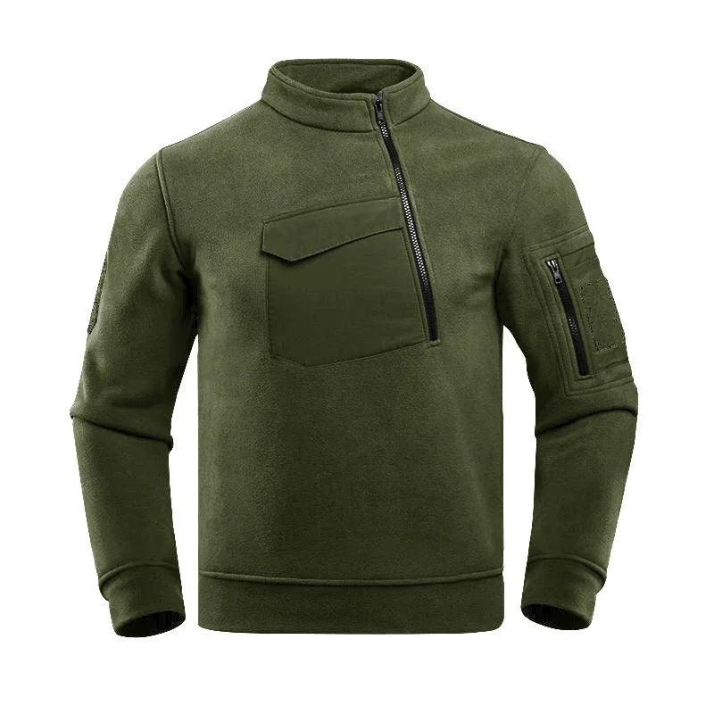 Men's Thermal Polartec Fleece Half Zip Pullover Winter Outdoor Warm Sweater Lightweight Long Sleeve Sweatshirt Military Clothing