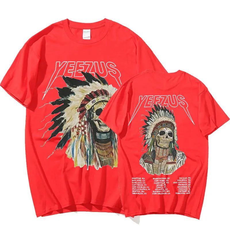 Kanye West Yeezus God Wants You Double Sided T Shirt Men Hip Hop Cool Vintage T-shirt Streetwear Oversized T Shirts Tops Unisex