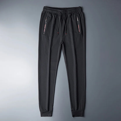 Summer Breathable Mesh Black Sweatpants Men Joggers Sportswear Baggy Trousers Male Casual Track Pants 7XL 8XL