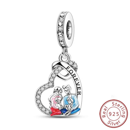 New 925 Sterling Silver Charms Bead Penguin Owl Bow Heart Charm Fit Original Pendant Bracelet Jewelry Making For Women Gift
