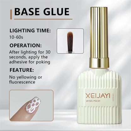 New Nail Poke Poke Nail Art Glue Black White Wave Texture Lace Hole Nail Painting Art Gel DIY Manicure Decoration Nails Salon