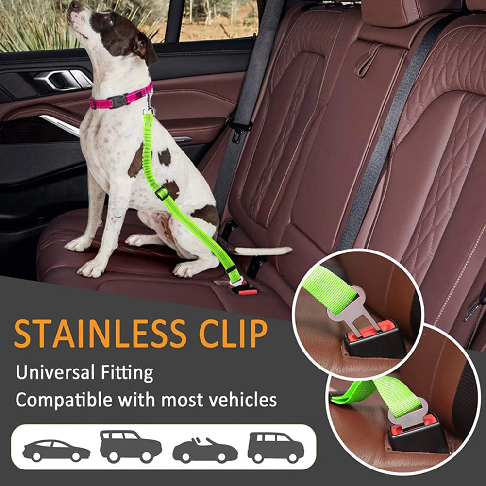 Cinturón de seguridad para coche de mascotas, correa de nailon para vehículos, asiento trasero, cinturón de seguridad ajustable para perros, arnés, collar, accesorios para mascotas para paseos al aire libre