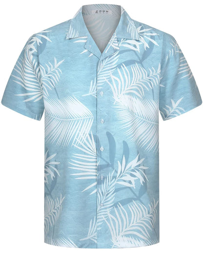 Summer Fashion Mens Hawaiian Shirts Short Sleeve Button Coconut Tree Printed Casual Beach Aloha Shirt Plus Size 6XL Hombre Ropa