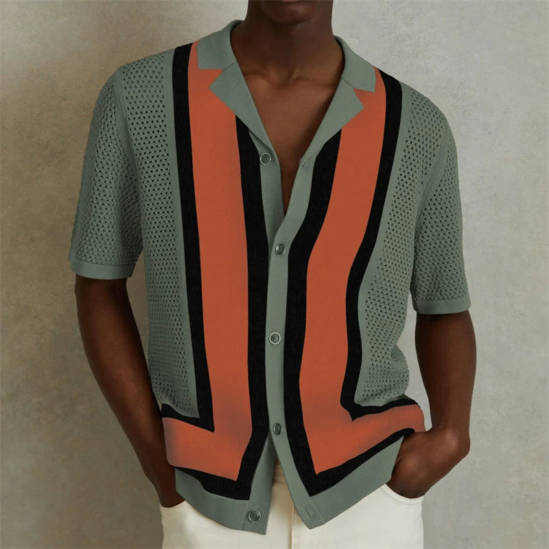European Style Jacquard Polo Shirts Man Knitwear Business Casual Summer Coolness Quality Viscose Elastic Silky Camisas De Hombre