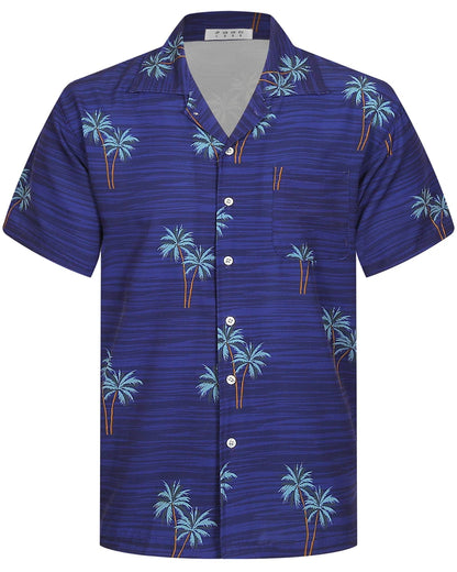 Summer Fashion Mens Hawaiian Shirts Short Sleeve Button Coconut Tree Printed Casual Beach Aloha Shirt Plus Size 6XL Hombre Ropa