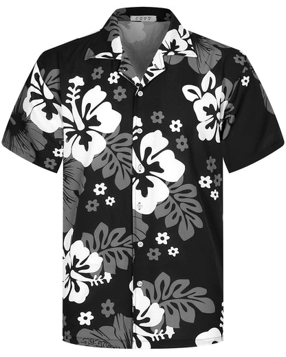 Summer Fashion Mens Hawaiian Shirts Short Sleeve Button Coconut Tree Printed Casual Beach Aloha Shirt Plus Size 6XL Hombre Ropa