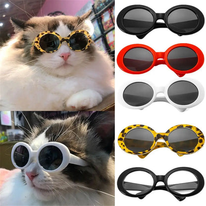 Gafas de gato, gafas de sol redondas de moda, producto para mascotas pequeñas, gafas de sol para gatos y perros pequeños para fotografía, accesorios para mascotas