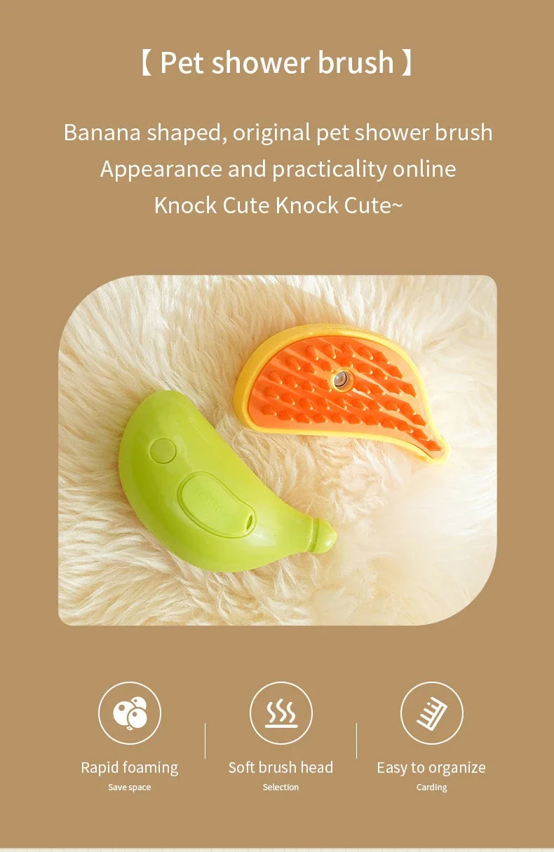Rotate Steam Brush for Cat Dog Comb Electric Spray Removes Hair Cat Brush Soft Silicone Massage Grooming Comb Pet Accessories