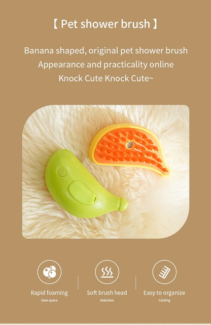 Rotate Steam Brush for Cat Dog Comb Electric Spray Removes Hair Cat Brush Soft Silicone Massage Grooming Comb Pet Accessories
